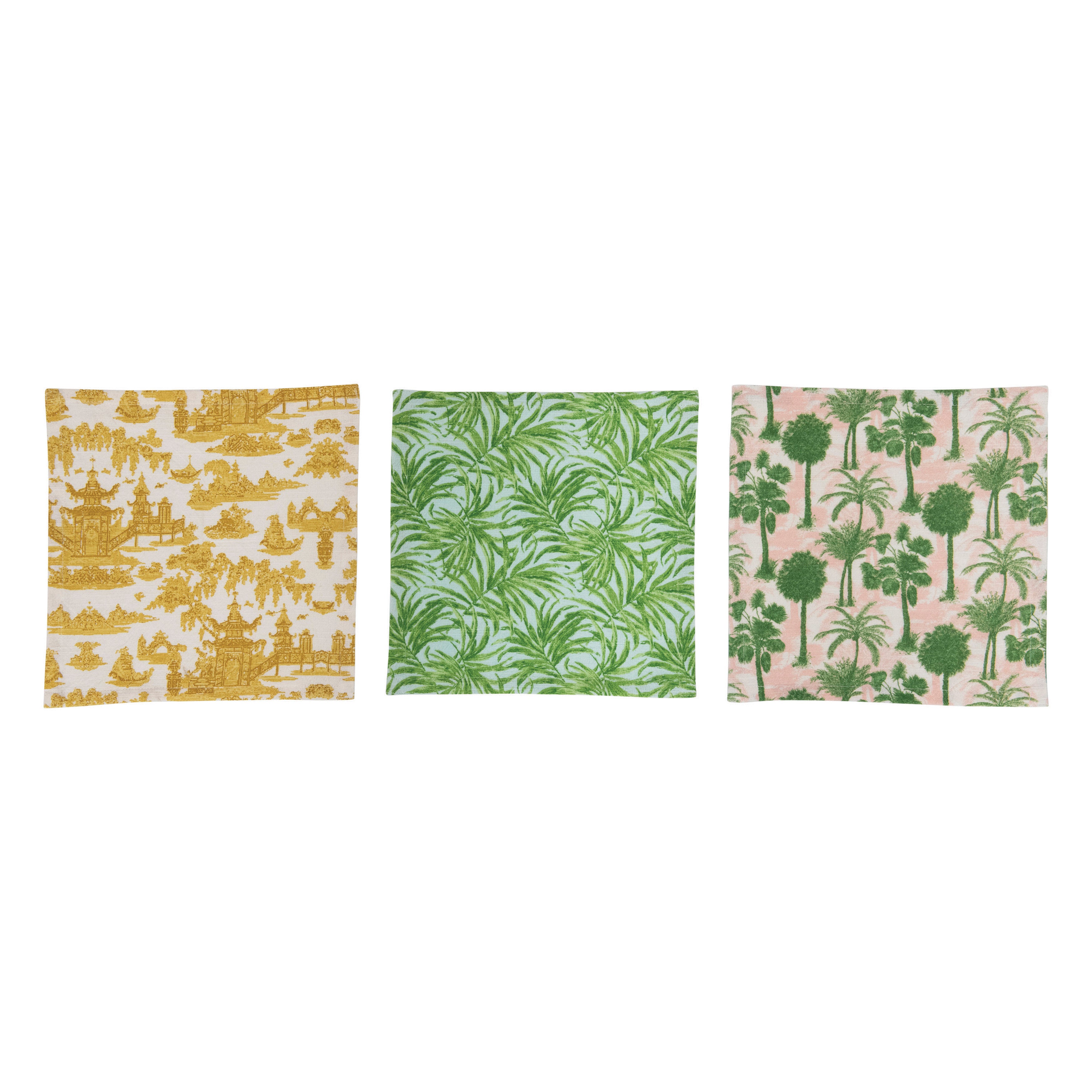 towel
tabletop
table top
napkins
linens
Home
gift idea
flowers
entertaining
Colorful
Hand towel
cloth napkins
Cotton
palm leaf
Green
Kitchen
tableware
not used