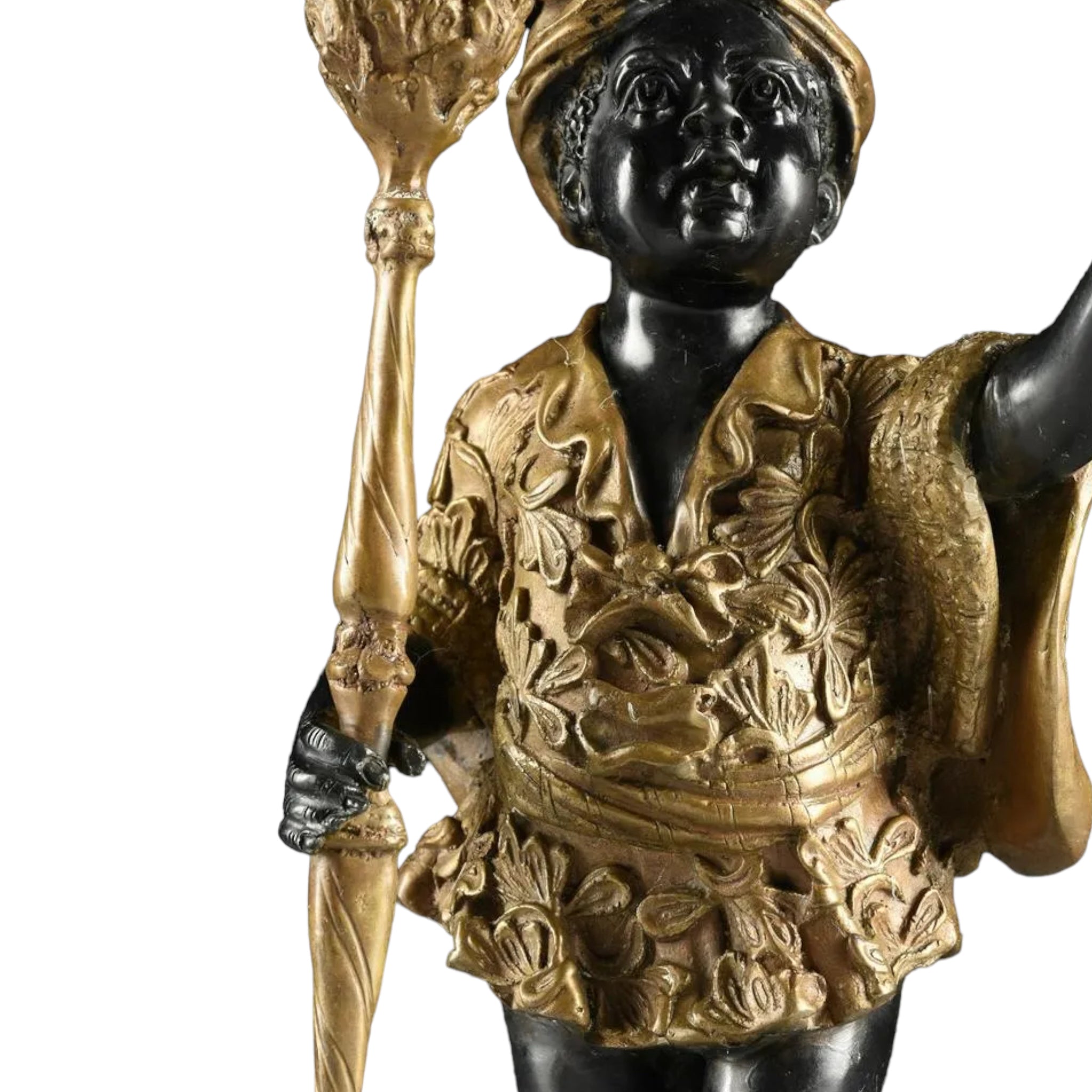 Table Top
sculptural
roccoco
moorish
Home
Gold
Gilt
ebonized
candleholder
candelabra
Bronze
19th century
arabic
statue
figurine
home decor