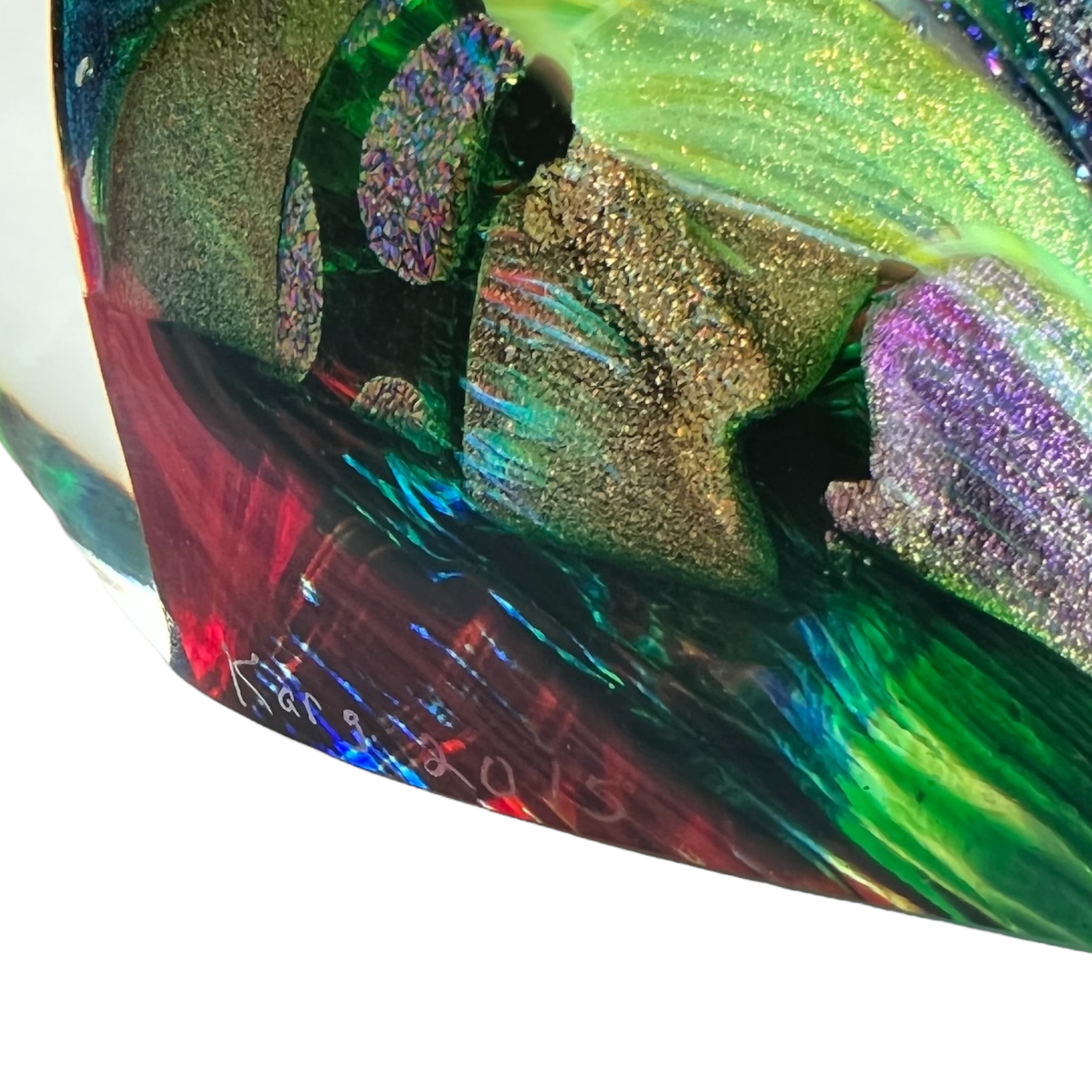 Tall Art Glass Sculpture by Rollin Karg