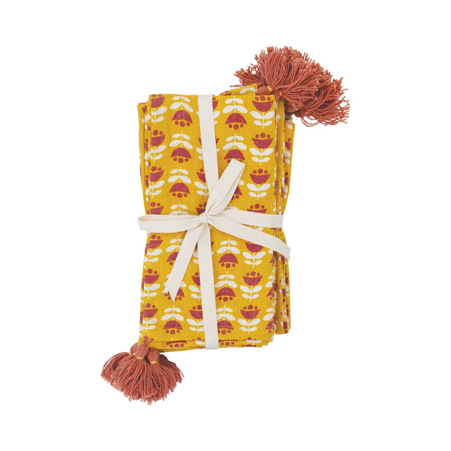 towel
tassels
tabletop
table top
napkins
linens
Home
holiday gift
handtowl
gift idea
flowers
entertaining
dining essentials
Colorful
cloth napkins
India
Cotton
Yellow
Floral
Kitchen