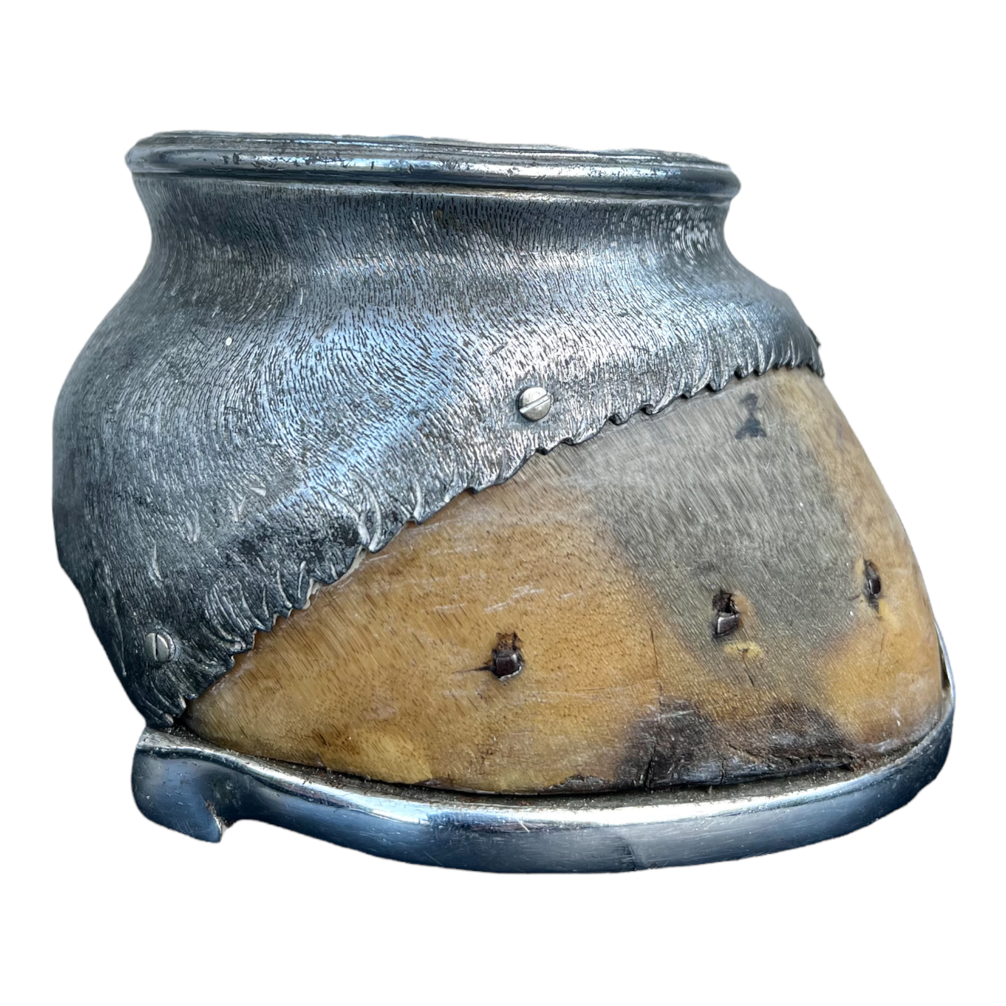 Victorian
tabletop
Table Top
Spooky
Silver
Pedestal
metallic
Metal
Horse
hoof
Home
England
decorative
animal animals