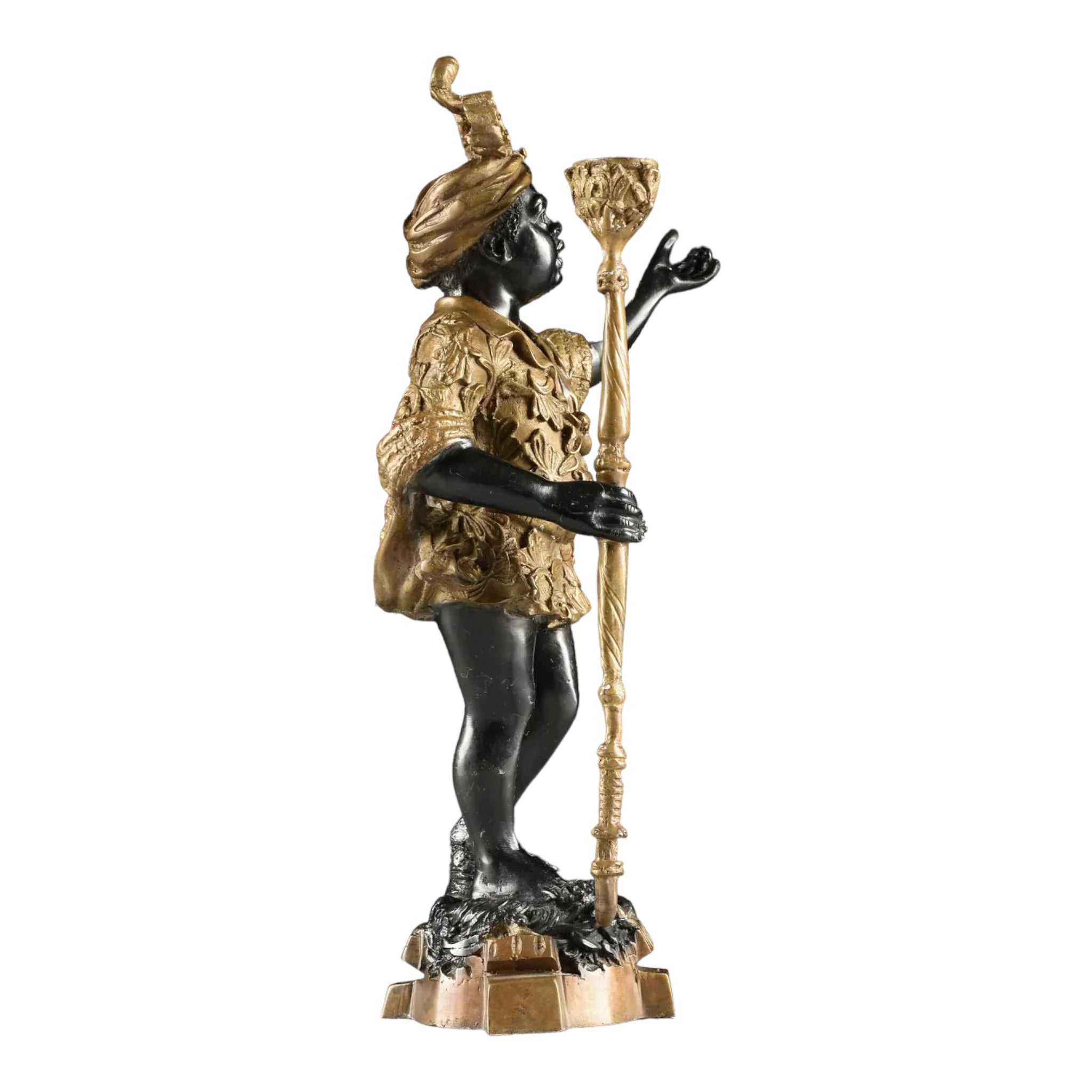 Table Top
sculptural
roccoco
moorish
Home
Gold
Gilt
ebonized
candleholder
candelabra
Bronze
19th century
arabic
statue
figurine
home decor