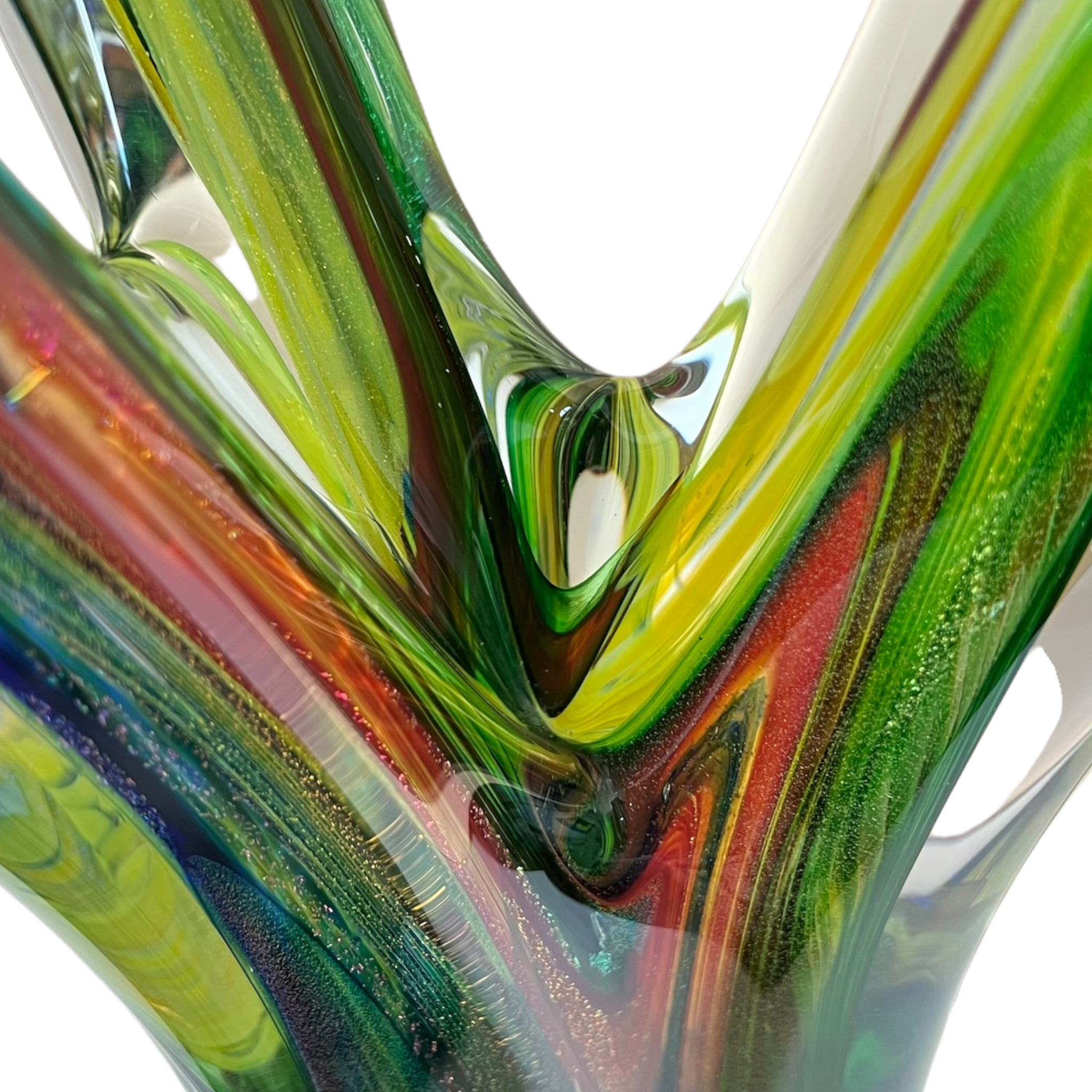 Tall Art Glass Sculpture by Rollin Karg