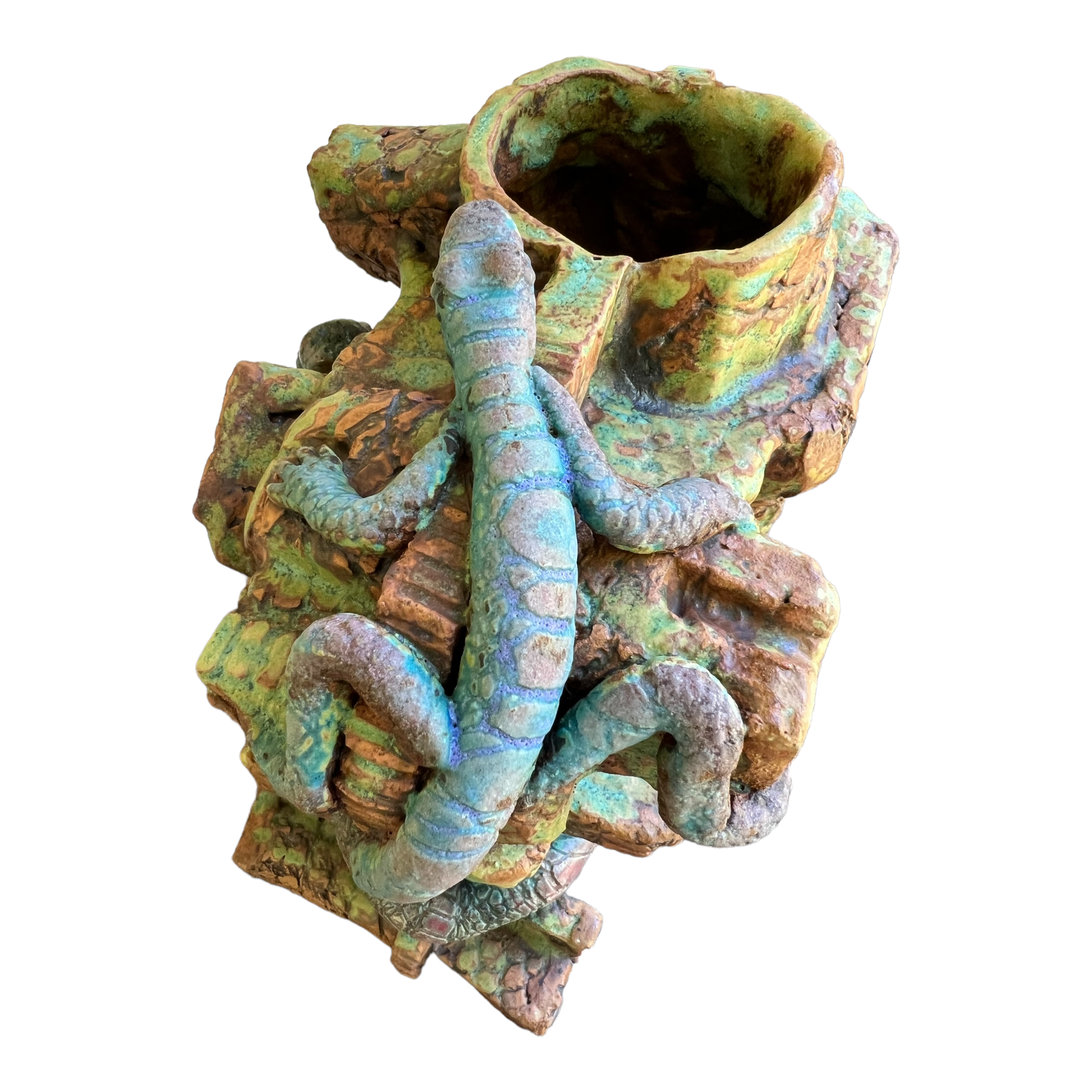 Table Top
Spooky
Snakes
serpent
Sculpture
sculptural
Rick Van Dyke
Pottery
Local artist
Local
lizards
Home
entertaining
Colorful
Ceramic
austin artist
austin
outdoor
planter