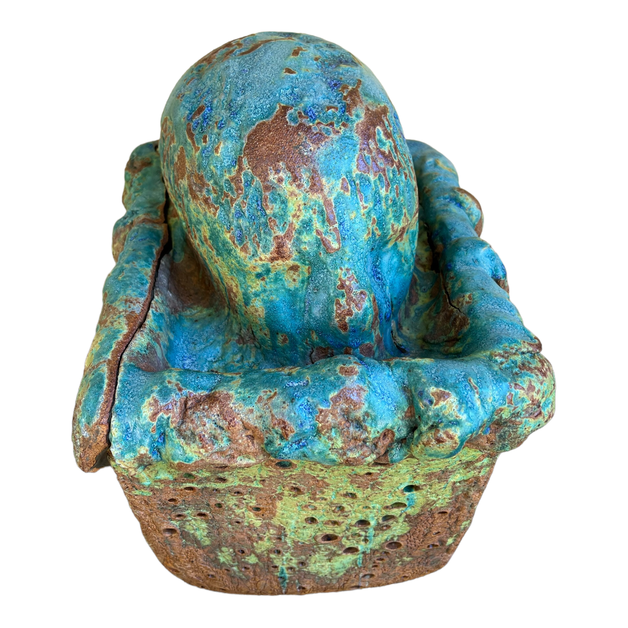 Table Top
Spooky
Sculpture
sculptural
Rick Van Dyke
Pottery
Home
entertaining
Colorful
Ceramic
blue and green
head
Art
Texas artist
original art