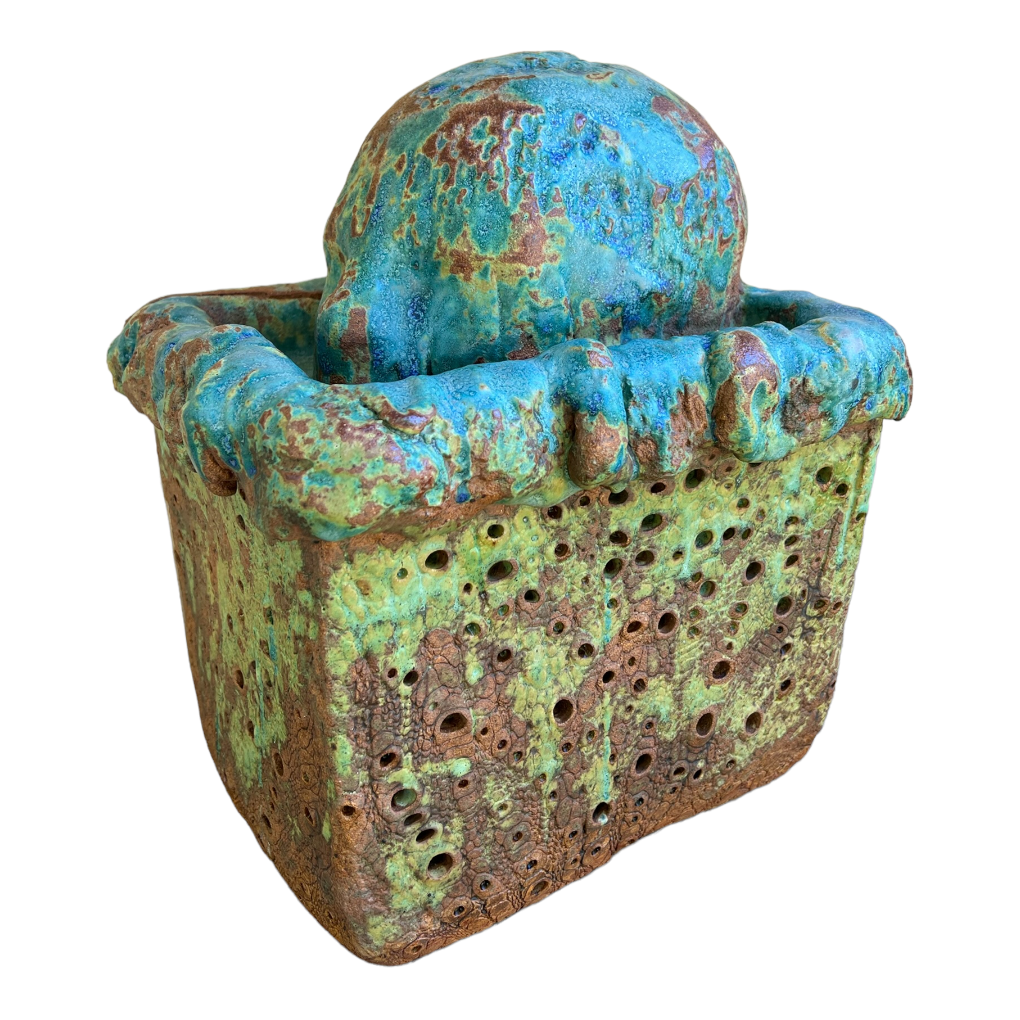 Table Top
Spooky
Sculpture
sculptural
Rick Van Dyke
Pottery
Home
entertaining
Colorful
Ceramic
blue and green
head
Art
Texas artist
original art