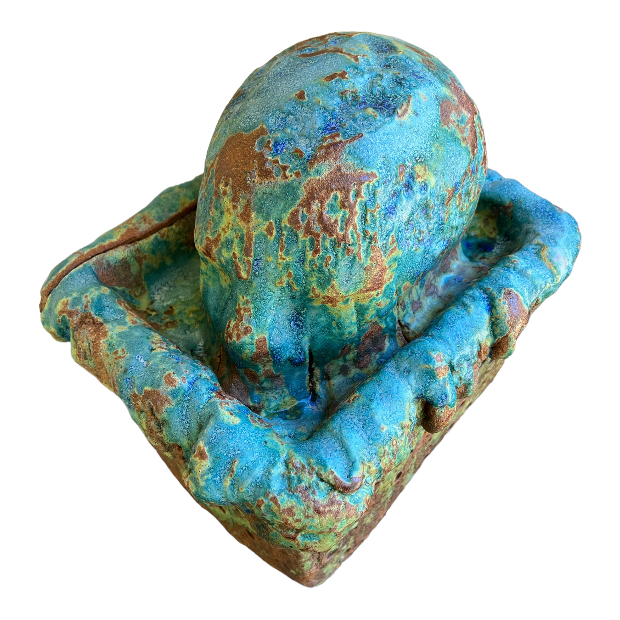 Table Top
Spooky
Sculpture
sculptural
Rick Van Dyke
Pottery
Home
entertaining
Colorful
Ceramic
blue and green
head
Art
Texas artist
original art