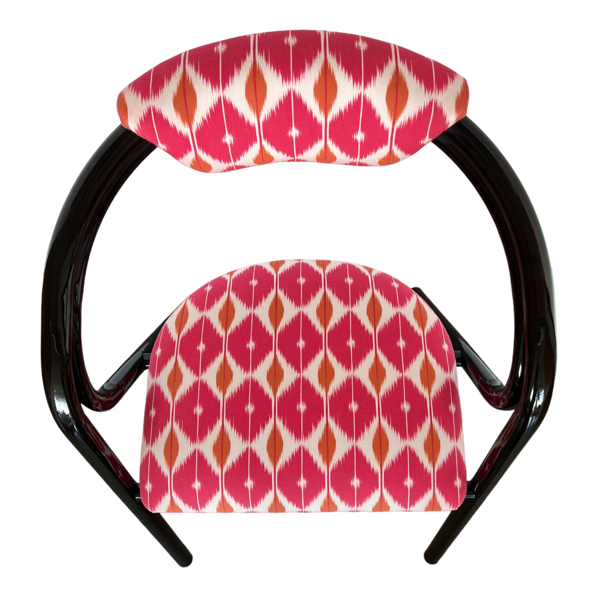 Vintage
tube
Set
Schumacher fabric
Postmodern
post modern
pink
lacquer
kitchen chair
Dining chair
chairs
Chair
Black
1980s