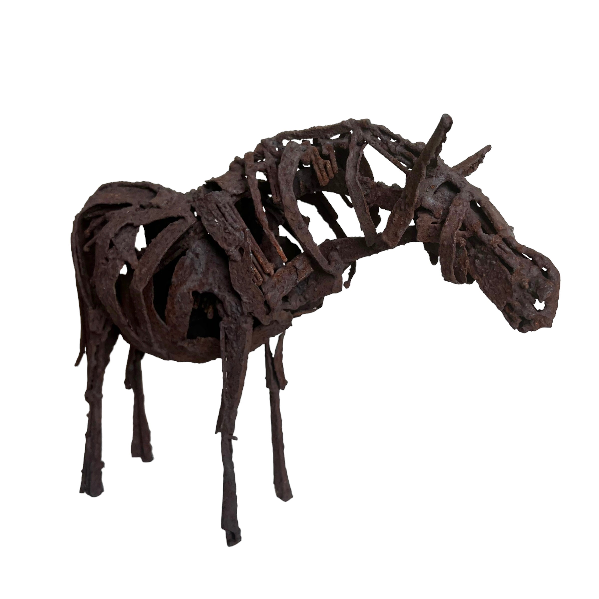 welded
Steel
Spooky
Sculpture
patina
original art
original
Nina Scott Hansen
modern
metal
Horse
home
gift idea
Contemporary
Brutalist
Art
Animals