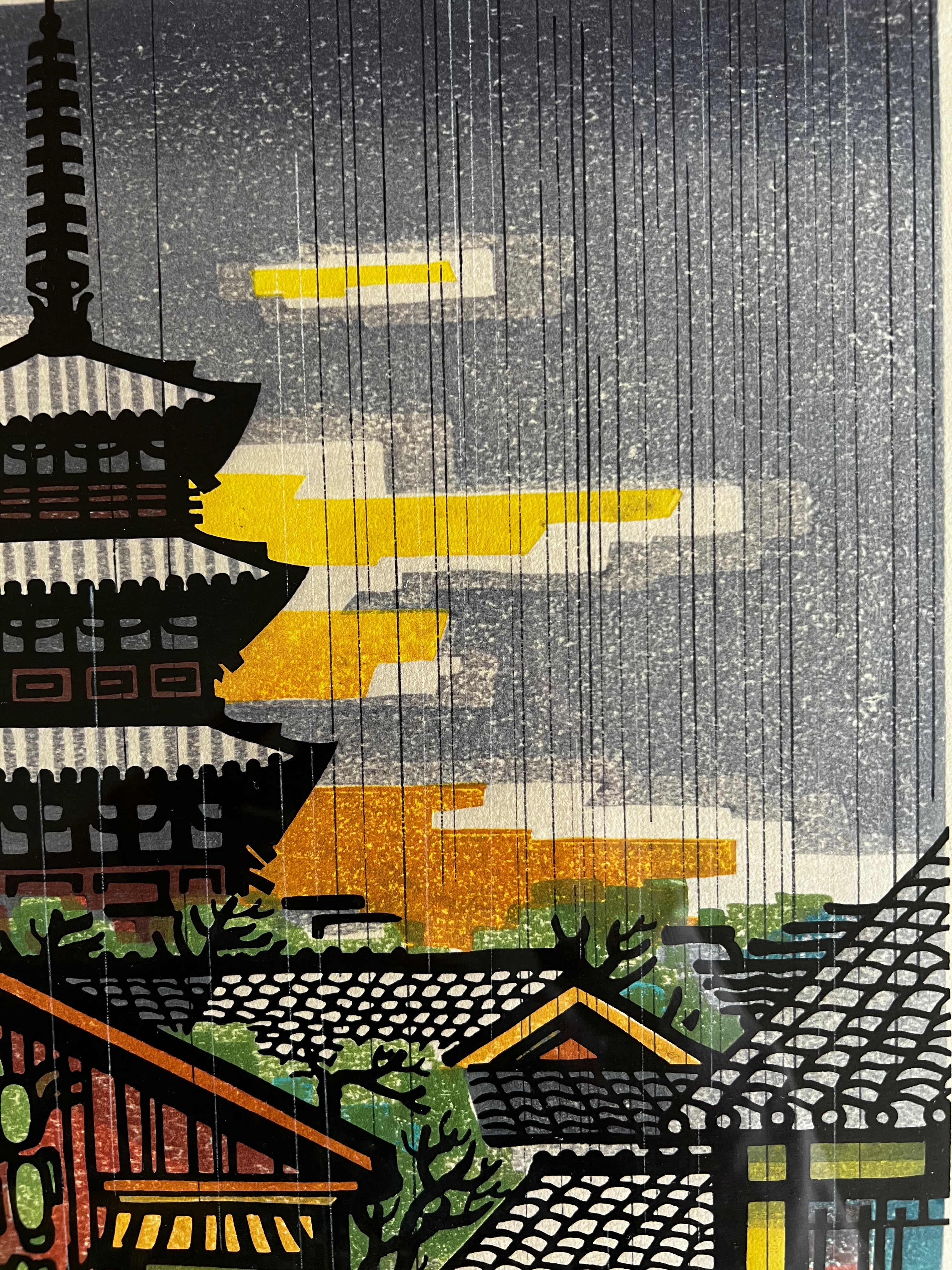 Yellow
woodblock
wall art
signed
rain
Print
Kyoto
Kento
japanese
Japan
Home
framed
Clifton Karhu
cityscape
Art
1970s