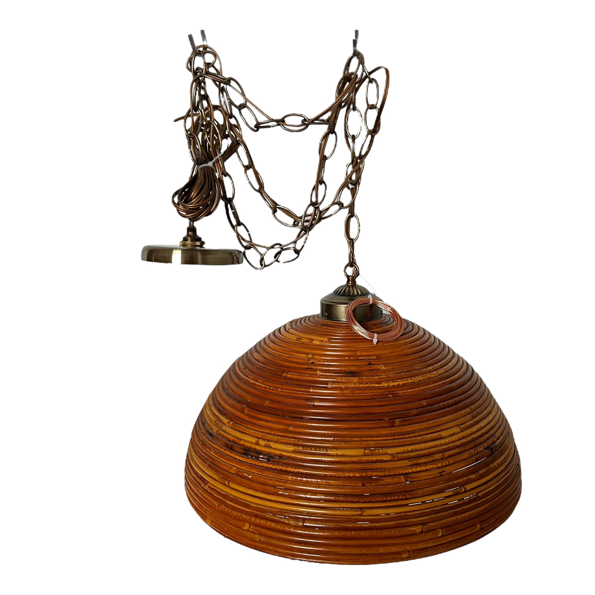 Vintage
Tropical
reed
rattan
patina
Overhead lighting
living room
Lighting
Lamp
italian
Home
dining room
chandelier
Brass
1960s
restored
textural
hanging lamp