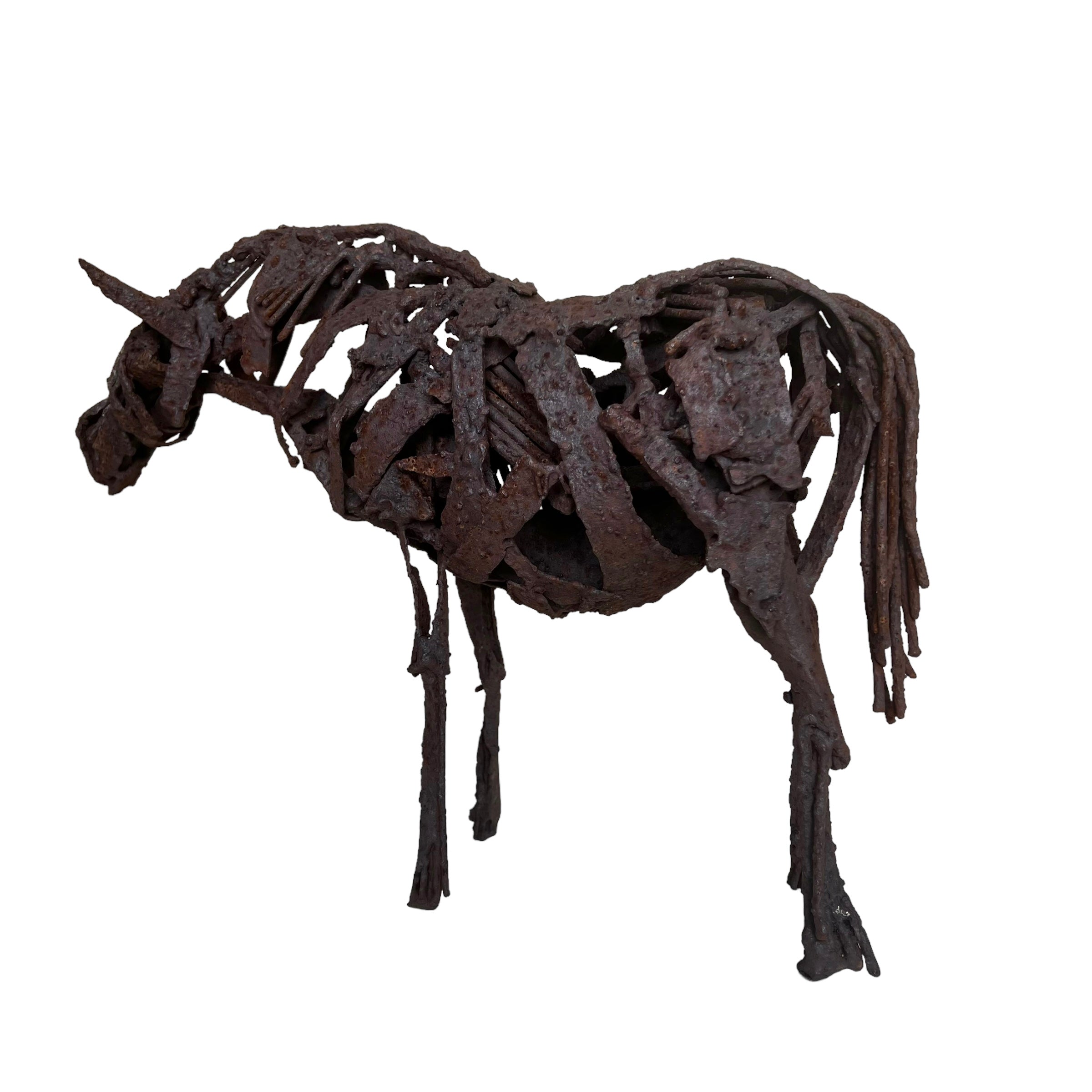 welded
Steel
Spooky
Sculpture
patina
original art
original
Nina Scott Hansen
modern
metal
Horse
home
gift idea
Contemporary
Brutalist
Art
Animals