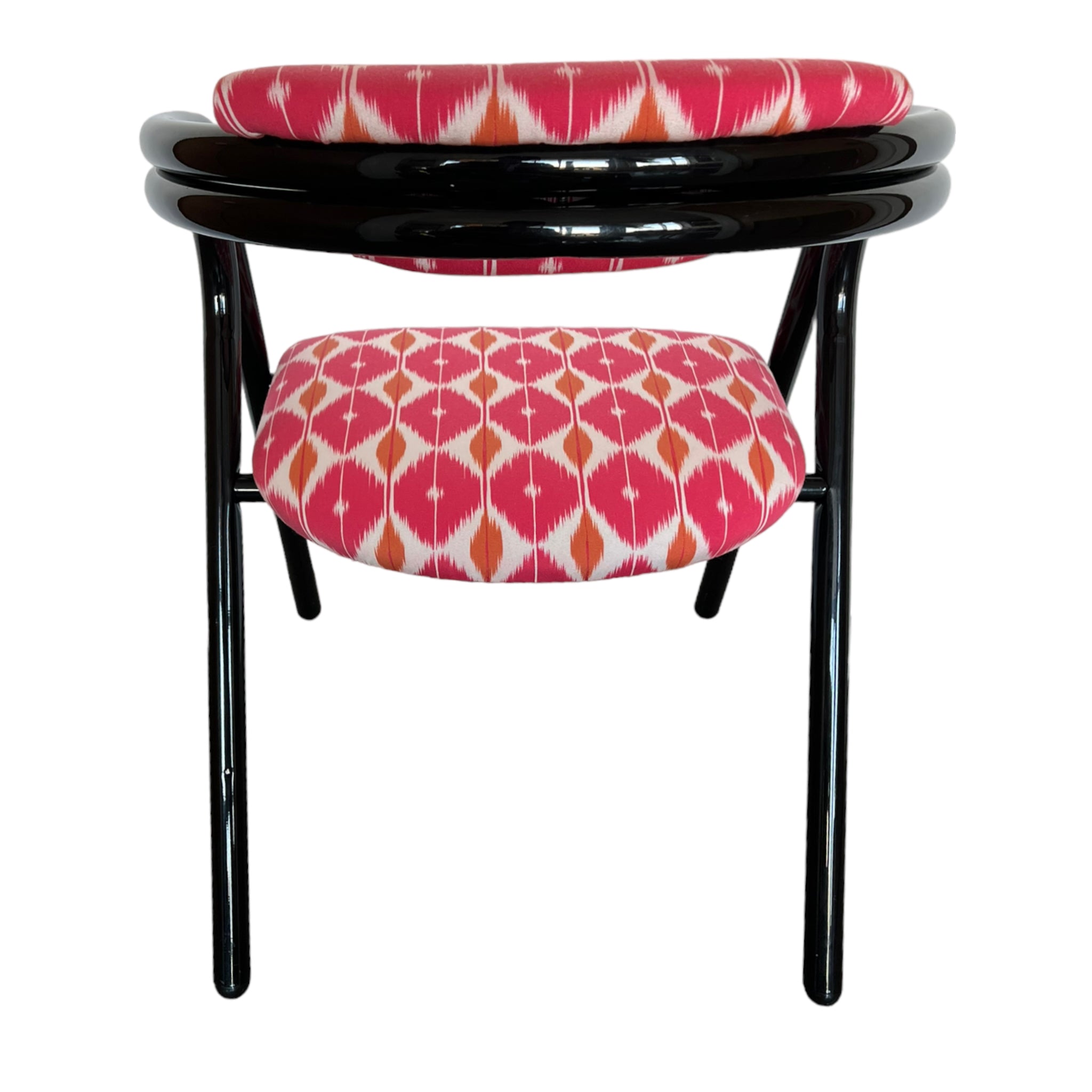 Vintage
tube
Set
Schumacher fabric
Postmodern
post modern
pink
lacquer
kitchen chair
Dining chair
chairs
Chair
Black
1980s