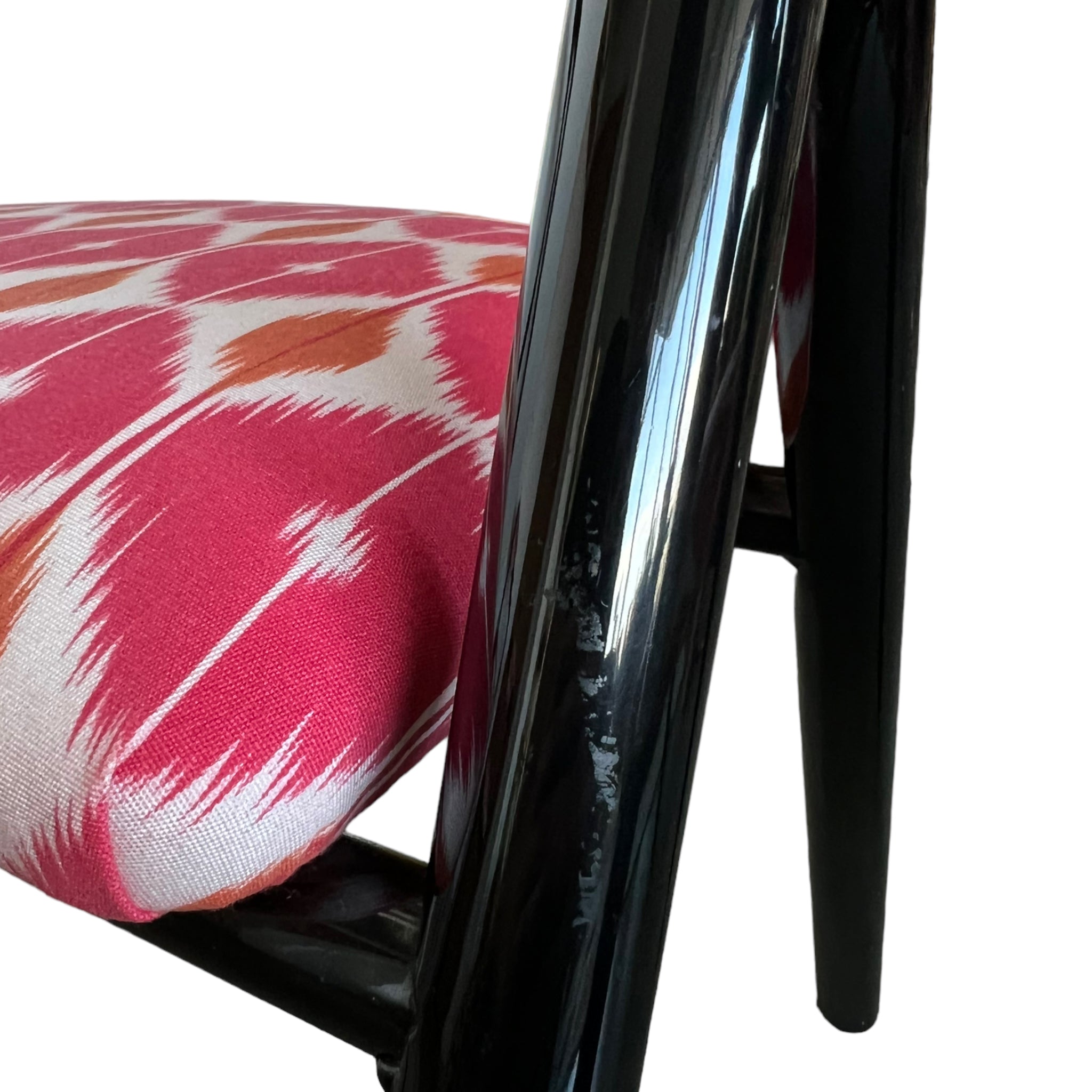 Vintage
tube
Set
Schumacher fabric
Postmodern
post modern
pink
lacquer
kitchen chair
Dining chair
chairs
Chair
Black
1980s