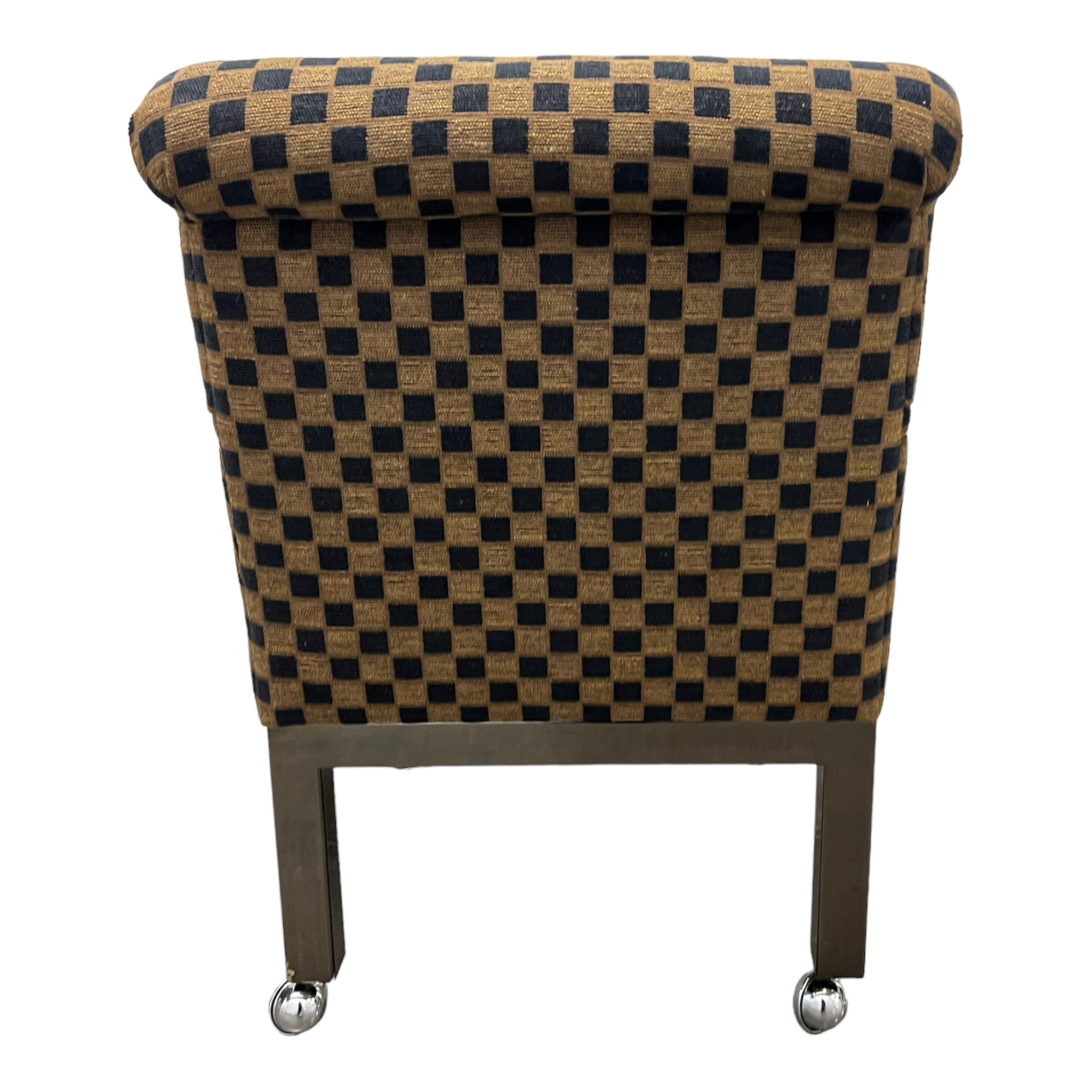 slipper chair
sleigh back
rolling chair
large chair
geometric
Dining chair
checkered
checker
chairs
Chair
arm chairs
accent chair
1980s
upholstered
Set
Chrome