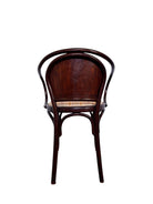 Bentwood & Upholstered chairs with looping arms, backrest rail and under-seat supports with steam-bending beechwood