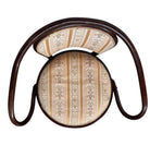 Bentwood & Upholstered chairs with looping arms, backrest rail and under-seat supports with steam-bending beechwood