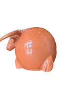 Terracotta Highland cow sculpture with a shaggy coat and curved horns