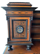 Writing desk
Antique
Victorian
19th-century
English
Walnut
Parcel-ebonized
Construction & Craftsmanship:

Dovetail joints
Handcrafted
Solid wood
Plank construction
Joinery
Construction details
Traditional woodworking
