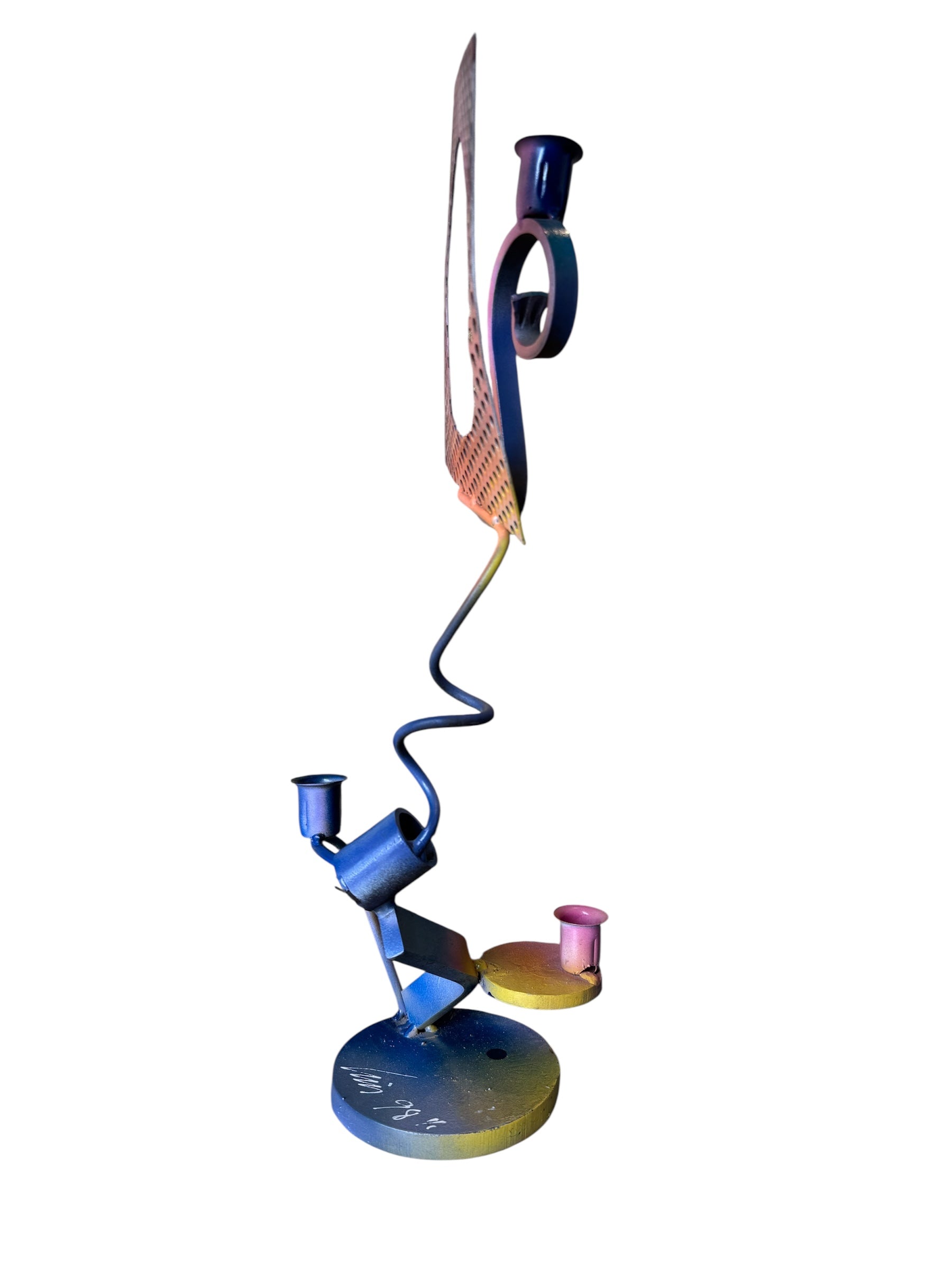 Luis Colmenares (American/New Orleans, b. 1959), Two Steel Three Light Candlestick Sculptures, 1998, Candlesticks, Steel, multicolored, New Orleans, Sculptures, Powder Coated