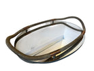 Fontana Arte-style Art Deco mirrored tray with copper detailing.