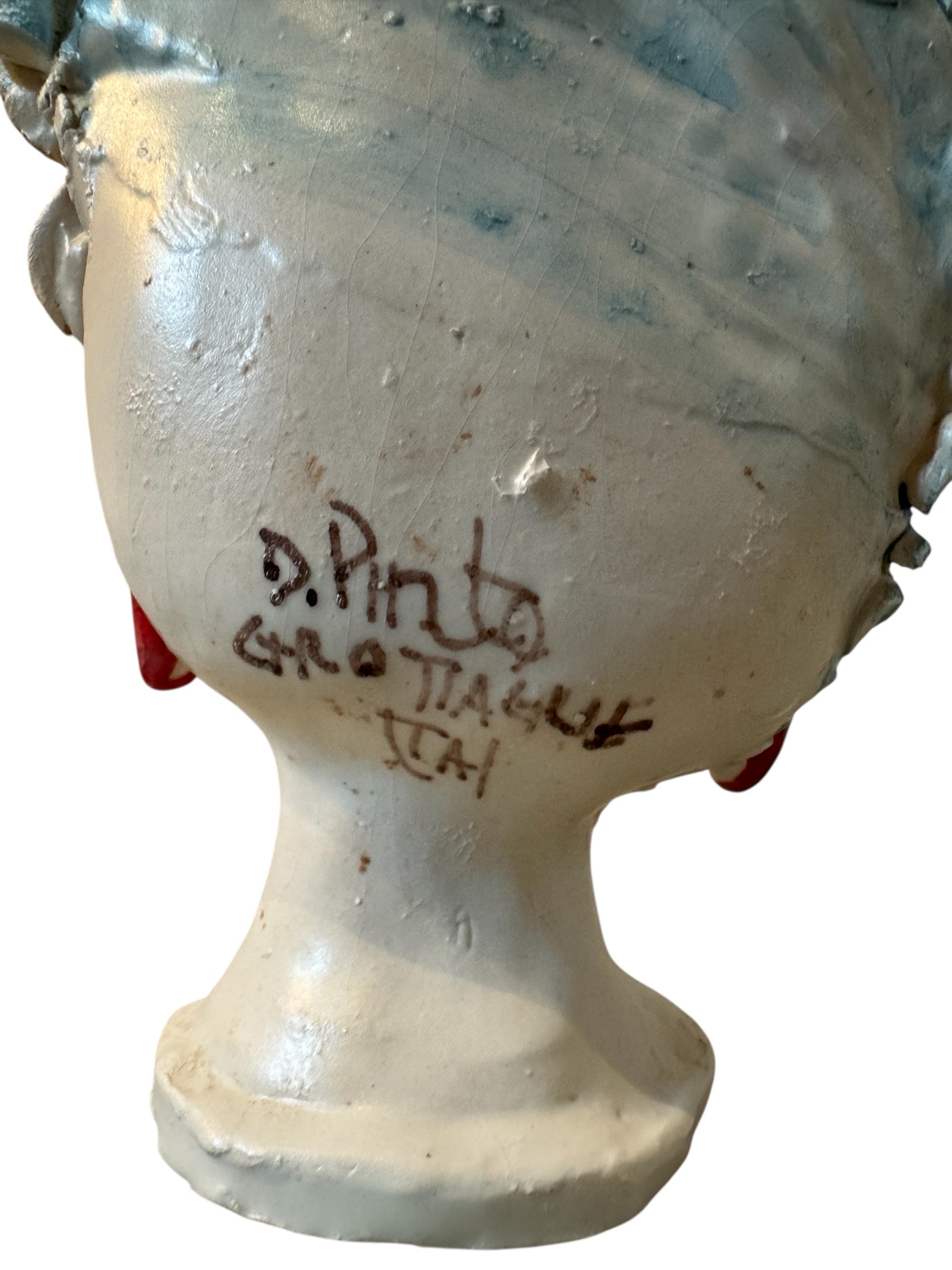 Testine By Dominico Pinto, Dominico Pinto, Ceramic, Contemporary, Grottagile Ceramic, Apulian, Woman, Sculpture, Head Sculpture, Table top, Teste Di Moro Interpretation, Sicilian Folklore, 
