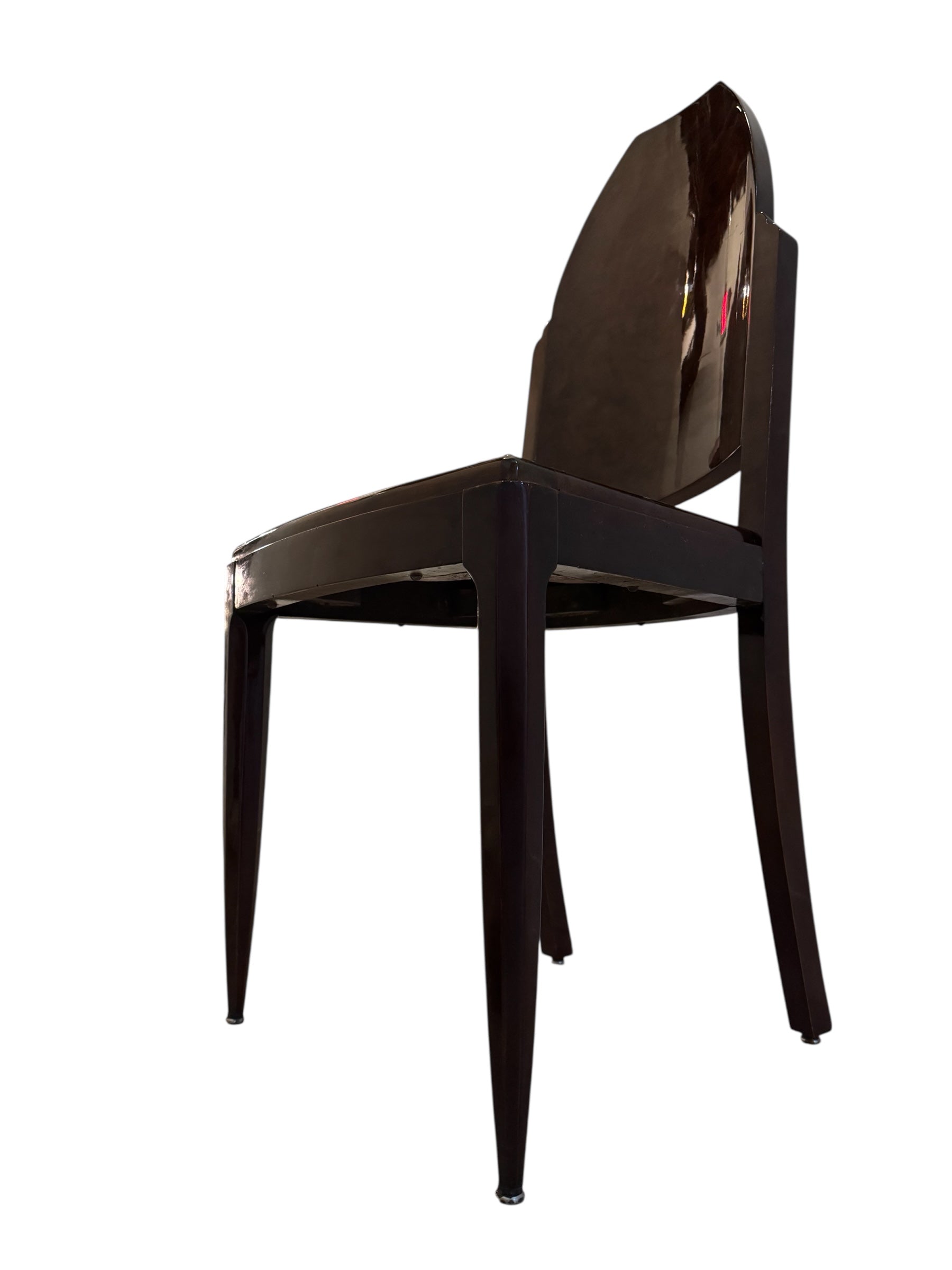  Art Deco chair featuring the leather upholstery, nail head trim, and mahogany frame.