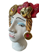 Testine By Dominico Pinto, Dominico Pinto, Ceramic, Contemporary, Grottagile Ceramic, Apulian, Woman, Sculpture, Head Sculpture, Table top
