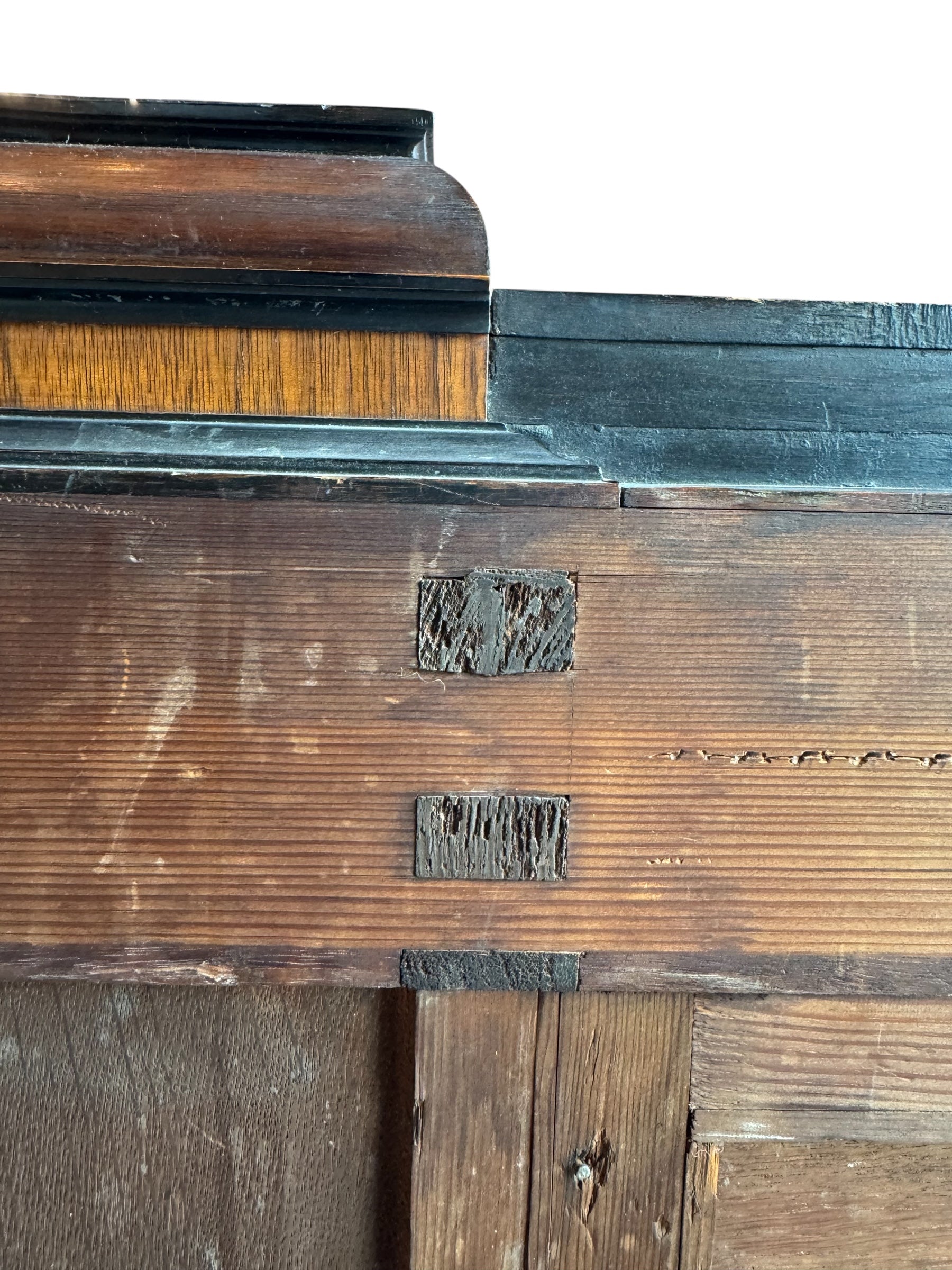 Writing desk
Antique
Victorian
19th-century
English
Walnut
Parcel-ebonized
Construction & Craftsmanship:

Dovetail joints
Handcrafted
Solid wood
Plank construction
Joinery
Construction details
Traditional woodworking
