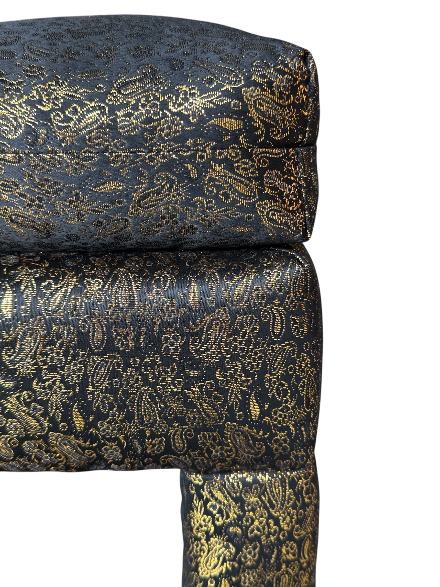 upholstered

Stool

small bench

silk

Postmodern

post modern

ottoman

living room

foot stool

fabric

black and gold

parson ottoman

small ottoman

rolling ottoman

rolling foot stool

rolling stool

vintage rolling parson stool

postmodern otttoman

postmodern foot stool

black silk ottoman

80's Postmodern Parsons Style Upholstered Ottoman