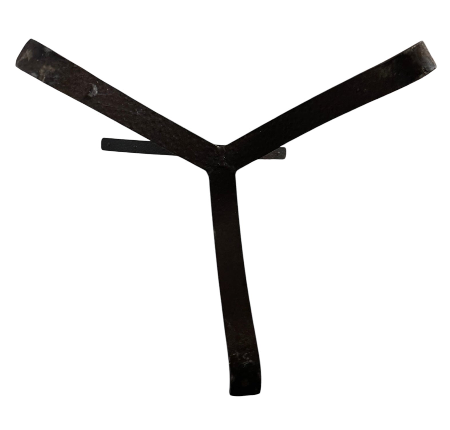  Tall, free-standing Spanish Revival wrought iron candelabra with seven candle prickets holding beeswax candles.