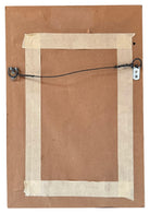 David Alysworth ‘Interfering Friends May Frown’ abstract oil painting in a brightly colored, abstract acrylic painting on canvas by depicting a landscape using thick, bold strokes of light blue, pink, orange, green, black, and brown a black wooden lacquered frame