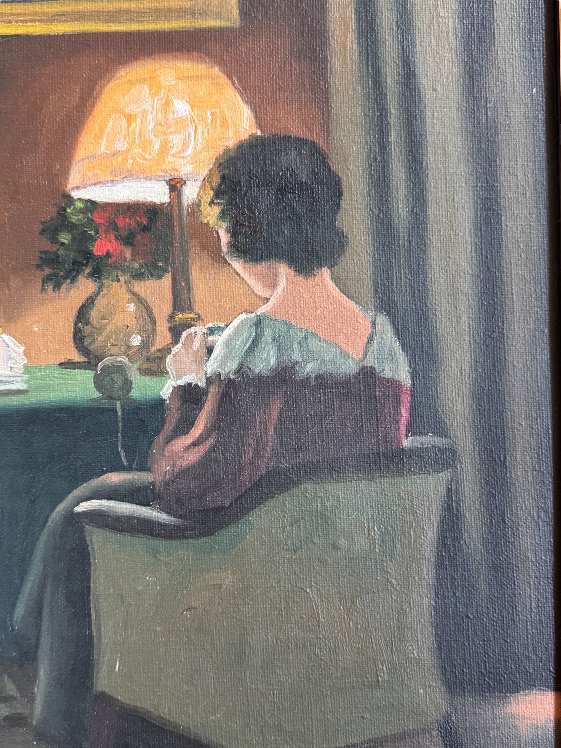 Gold Framed Oil on Canvas - Ladies of Leisure, Gold Frame, Oil Paint, Ladies of Leisure, Portrait, Canvas, Aage Jessen