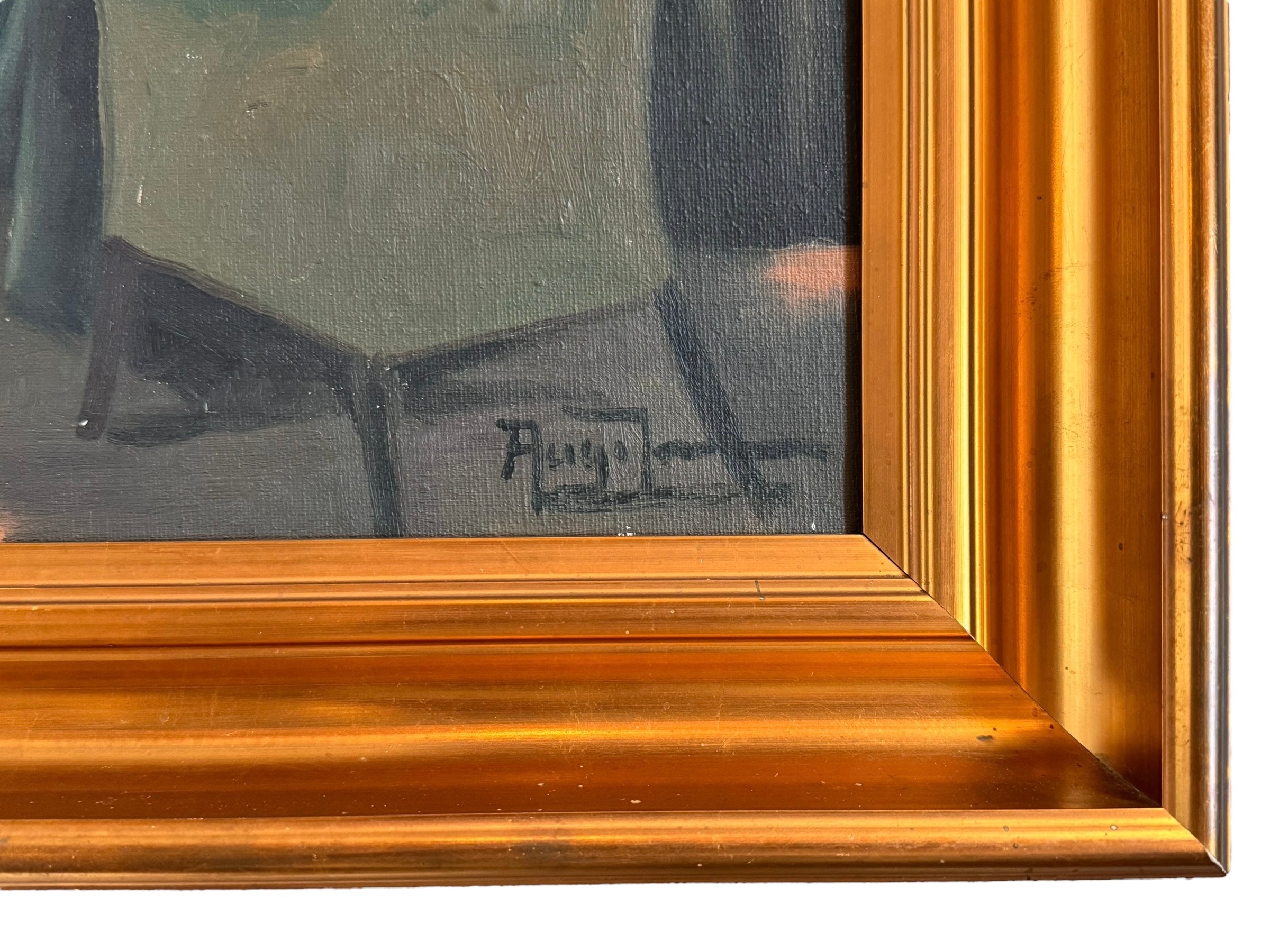 Gold Framed Oil on Canvas - Ladies of Leisure, Gold Frame, Oil Paint, Ladies of Leisure, Portrait, Canvas, Aage Jessen