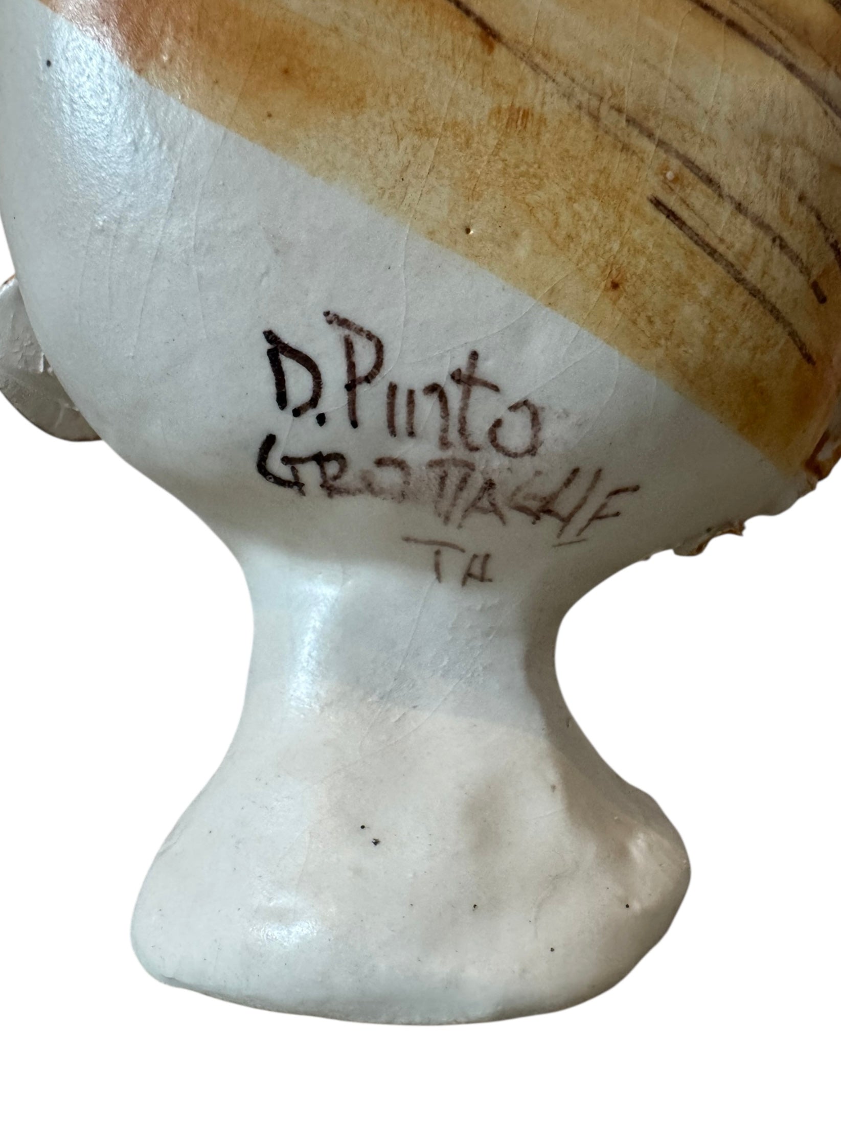 Testine By Dominico Pinto, Dominico Pinto, Ceramic, Contemporary, Grottagile Ceramic, Apulian, Woman, Sculpture, Head Sculpture, Table top