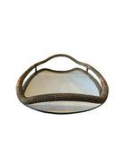 Fontana Arte-style Art Deco mirrored tray with copper detailing.