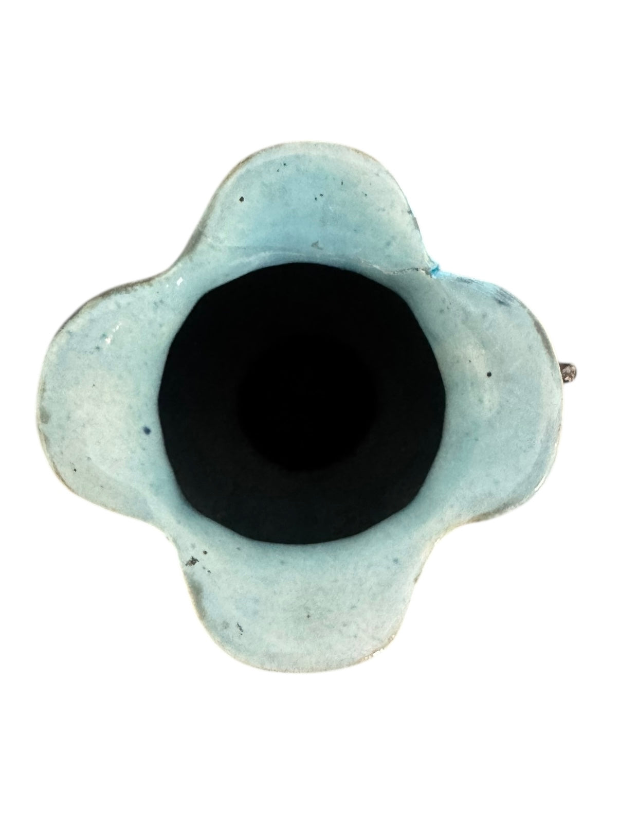 French Art Nouveau Faience Glazed Vases with flower motifs, and thorny wood handles