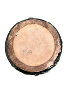 French Art Nouveau Faience Glazed Vases with flower motifs, and thorny wood handles