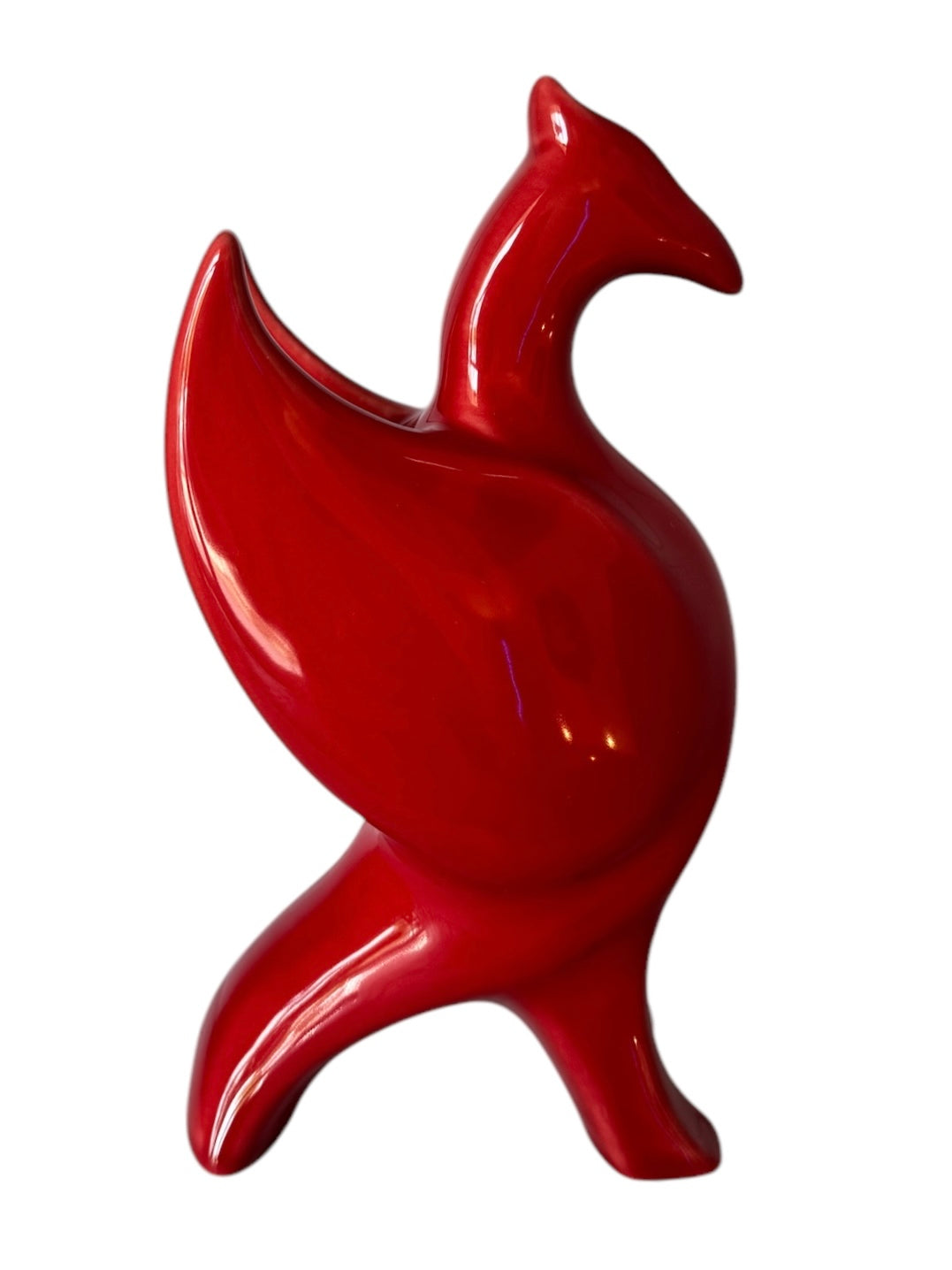 Mid-century modern ceramic sculpture of the Liverpool Liver Bird, glossy red finish.
Liver Bird
Sculpture
Ceramic
Red
Glossy
Vintage
Mid-century
Modern
Liverpool
England
Design
British
Art
Bird
Emblem
Symbol
