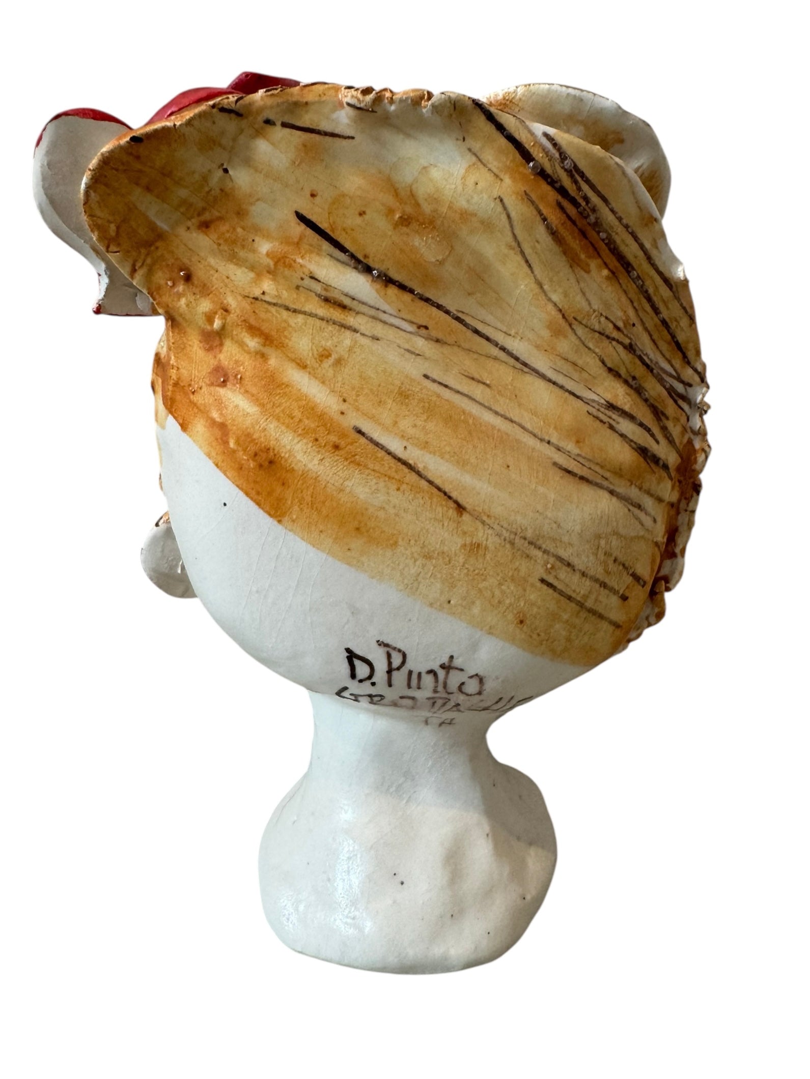 Testine By Dominico Pinto, Dominico Pinto, Ceramic, Contemporary, Grottagile Ceramic, Apulian, Woman, Sculpture, Head Sculpture, Table top