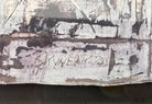 Framed mixed media artwork, 'No. 5' by Sherwin Skynear, 2000. Features abstract textured panels resembling an open book with a gray, white, and subtle colored palette.