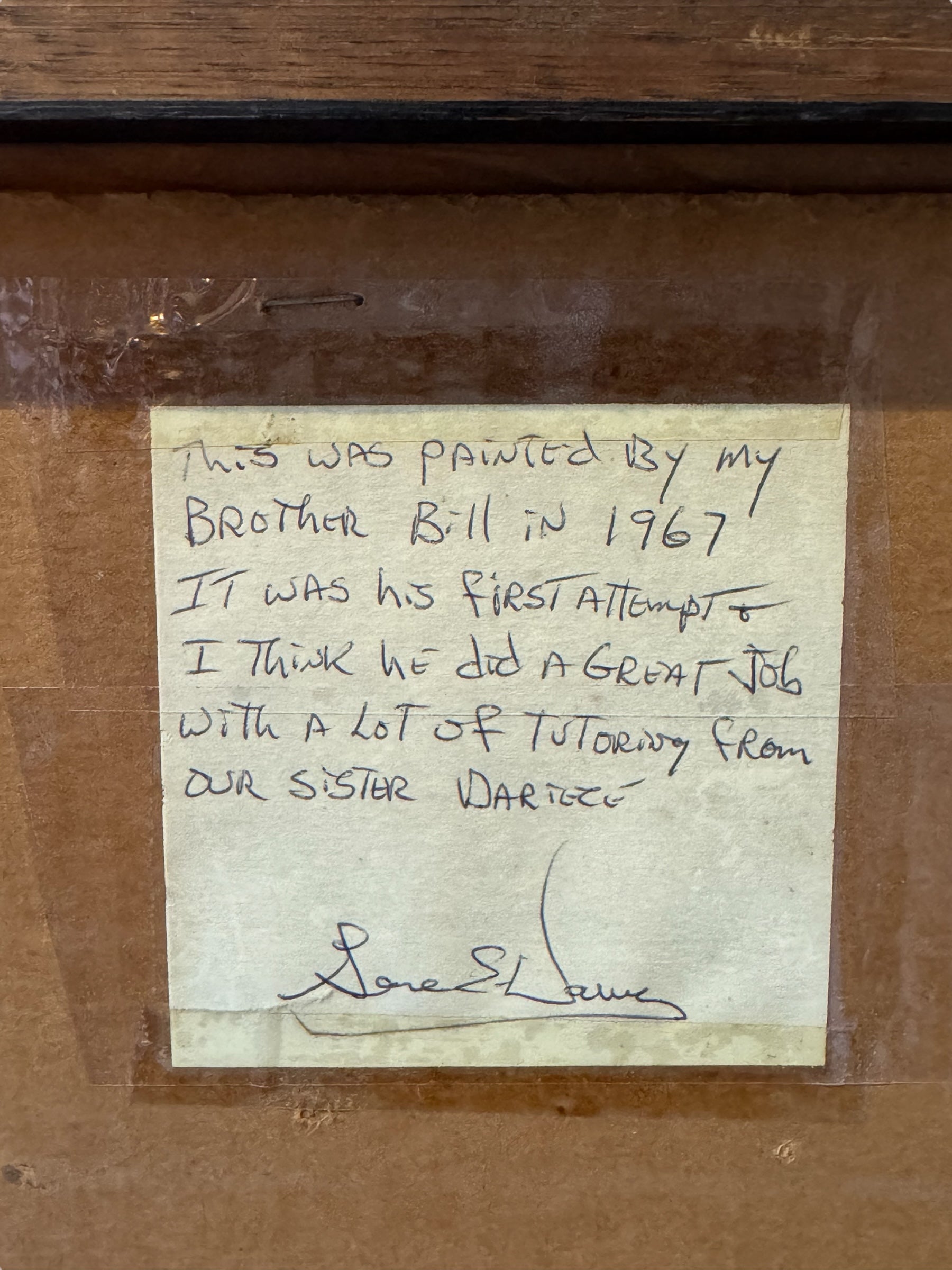 Personal note about Bill the artist.