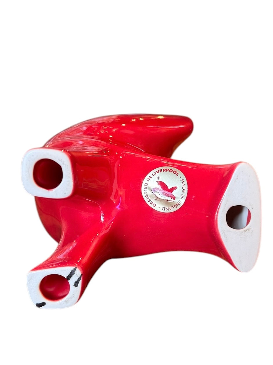 Mid-century modern ceramic sculpture of the Liverpool Liver Bird, glossy red finish.
Liver Bird
Sculpture
Ceramic
Red
Glossy
Vintage
Mid-century
Modern
Liverpool
England
Design
British
Art
Bird
Emblem
Symbol
