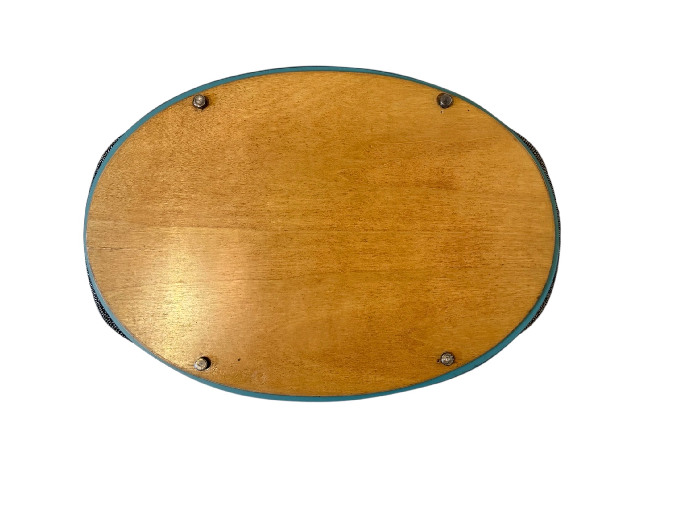 Fontana Arte-style Art Deco mirrored tray with copper detailing.
