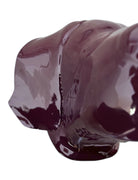 A glossy, dark chocolate brown ceramic bust of a Labrador dog. Created by Enza Fasano, the sculpture features a minimalist, stylized design with smooth, flowing lines and a high-shine glaze that reflects light. The dog’s long ears drape down the sides, and its snout is rounded, capturing the gentle essence of the breed in a contemporary Italian pottery style.