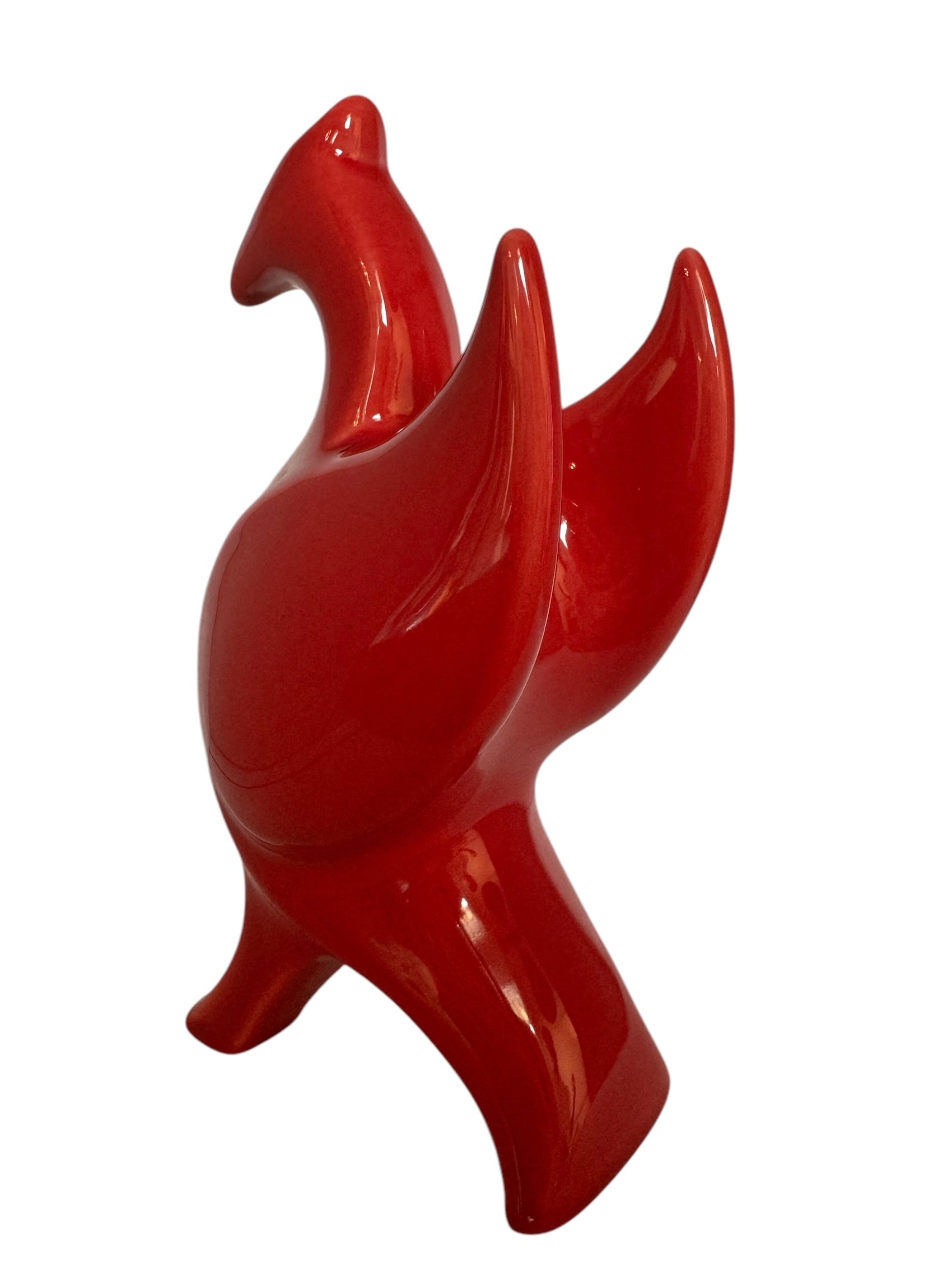 Mid-century modern ceramic sculpture of the Liverpool Liver Bird, glossy red finish.
Liver Bird
Sculpture
Ceramic
Red
Glossy
Vintage
Mid-century
Modern
Liverpool
England
Design
British
Art
Bird
Emblem
Symbol
