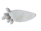 A white, glazed ceramic platter in the shape of a prickly pear cactus pad with attached prickly pear fruit. The surface has raised dots representing spines. 
Handmade White Cactus Platter - Italian Design by Enza Fasano Ceramiche
