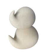 "Renzo Buttazzo's 'Lovers,' a sculpture made from Pietra Leccese featuring two stacked, rounded forms with subtle projections, on a black base."
"Modern sculpture of two smooth, light-colored forms stacked on top of each other, with a small horn-like protrusion on each."