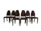  Art Deco chair featuring the leather upholstery, nail head trim, and mahogany frame.
Set of Six French Art Deco Mahogany Dining Chairs