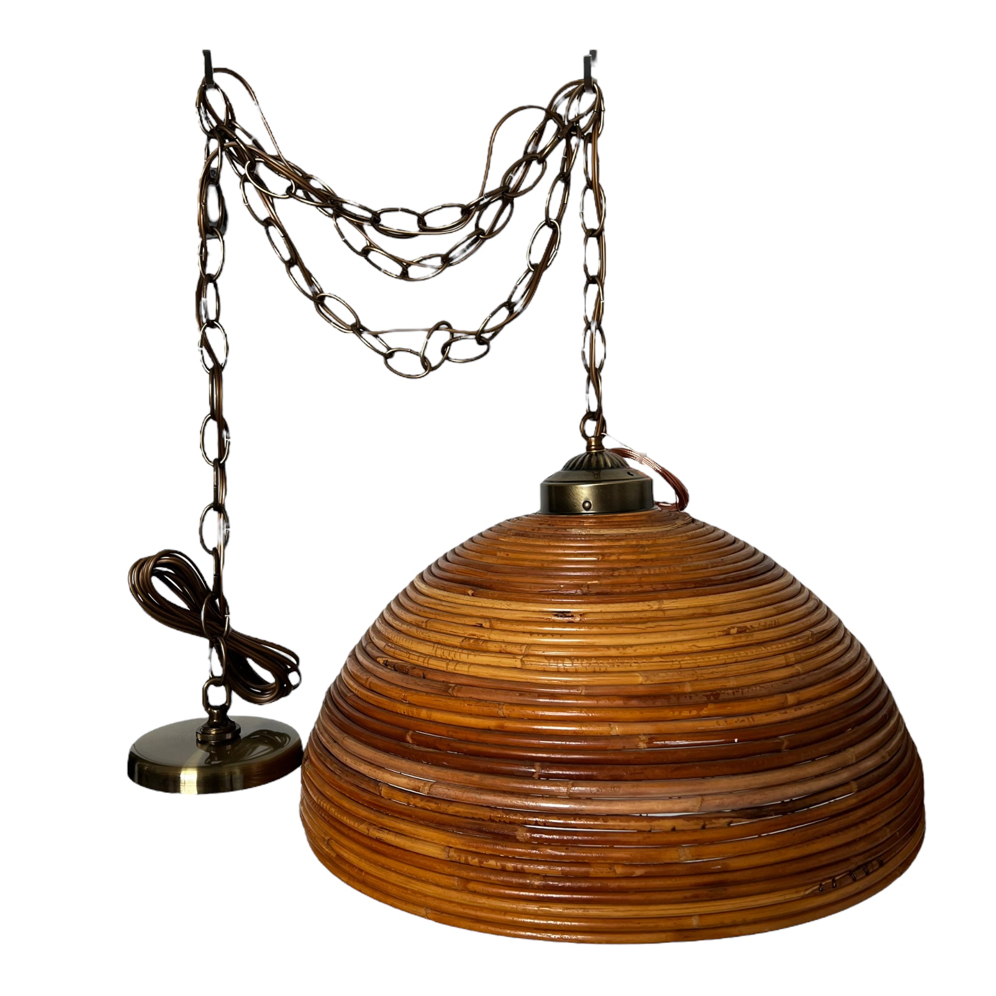 Vintage

Tropical

reed

rattan

patina

Overhead lighting

living room

Lighting

Lamp

italian

Home

dining room

chandelier

Brass

1960s

restored

textural

hanging lamp
